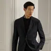 Ralph Lauren Kent Hand-tailored Silk-linen Jacket In Black