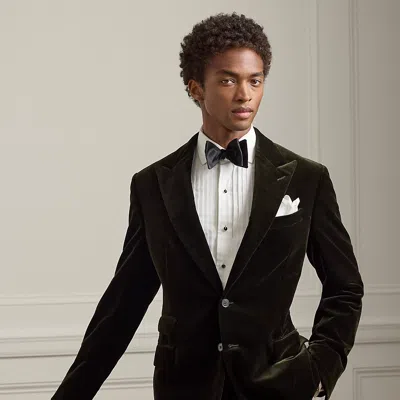 Ralph Lauren Kent Hand-tailored Velvet Jacket In Black