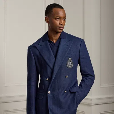 Ralph Lauren Kent Hand-tailored Linen Suit Jacket In Navy In Blue
