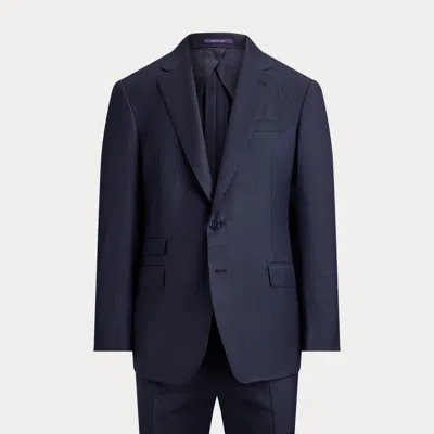 Ralph Lauren Kent Hand-tailored Sharkskin Suit In Navy In Blue