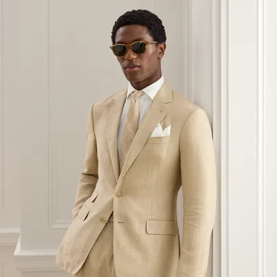 Ralph Lauren Kent Hand-tailored Twill Suit Jacket In Tan In Brown