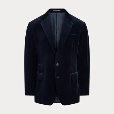 Ralph Lauren Kent Hand-tailored Velvet Jacket In Midnight Navy In Blue