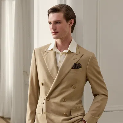Ralph Lauren Kent Hand-tailored Wool Gabardine Jacket In Tan In Neutral
