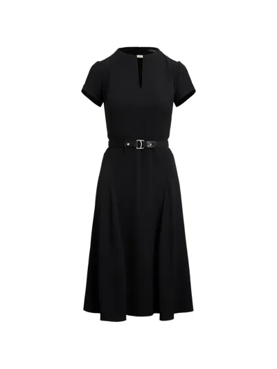 Ralph Lauren Keyhole-detail Midi Dress In Black