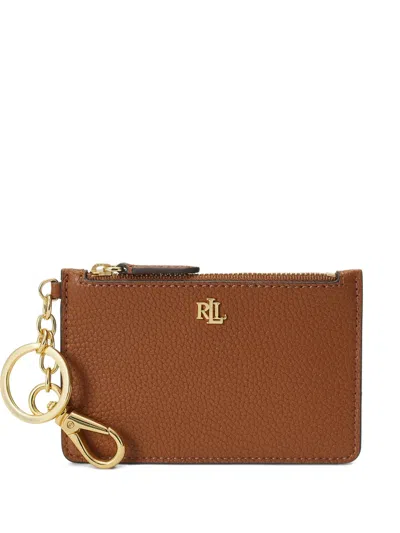 Ralph Lauren Keyring Zip Wallet In Brown