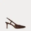 Ralph Lauren Khloe Leather Slingback Pump In Brown