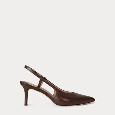Ralph Lauren Khloe Leather Slingback Pump In Brown
