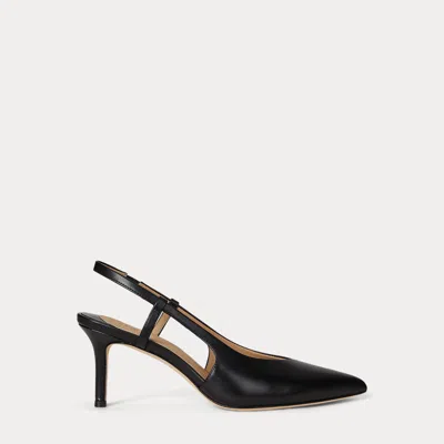 Ralph Lauren Khloe Leather Slingback Pumps In Black