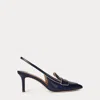 Ralph Lauren Khloe Two-tone Slingback Loafer Pump In Blue
