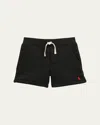 Ralph Lauren Kid's Embroidered Pony Fleece Shorts In Black