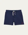 Ralph Lauren Kid's Embroidered Pony Fleece Shorts In Blue
