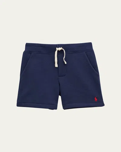 Ralph Lauren Kid's Embroidered Pony Fleece Shorts In Blue