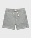 Ralph Lauren Kid's Embroidered Pony Fleece Shorts In Gray