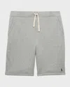 Ralph Lauren Kid's Embroidered Pony Fleece Shorts In Gray
