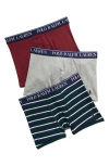 Polo Ralph Lauren Kids' Assorted 3-pack Stretch Cotton Boxers In Hunt Club Green