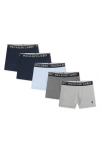 Ralph Lauren Kids' Assorted 5 Pack Cotton Blend Boxer Briefs In Blue