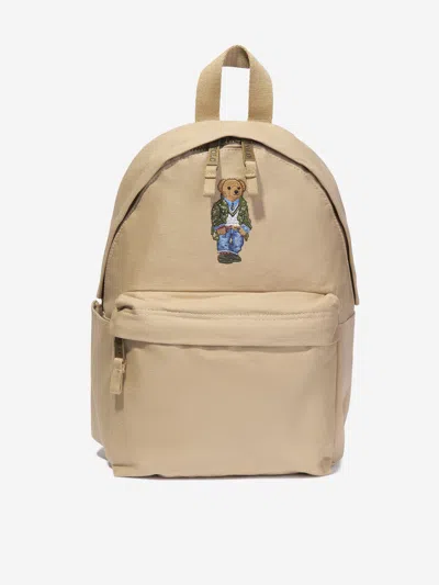 Polo Ralph Lauren Kids' Teddy-embroidered Cotton Backpack In Brown