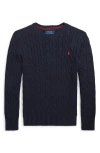 Polo Ralph Lauren Polo Pony-embroidered Cable-knit Jumper In Navy