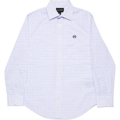 Ralph Lauren Kids' Check Dress Shirt In Blue/pink