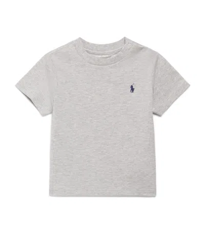 Ralph Lauren Kids Cotton Logo T-shirt In Gray