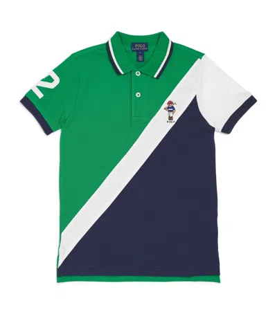 Ralph Lauren Kids Cotton Polo Bear Polo Shirt In Multi