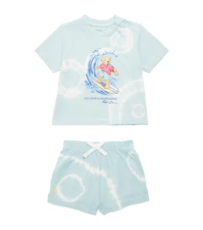 Ralph Lauren Kids Cotton Polo Bear T-shirt And Shorts Set In Blue