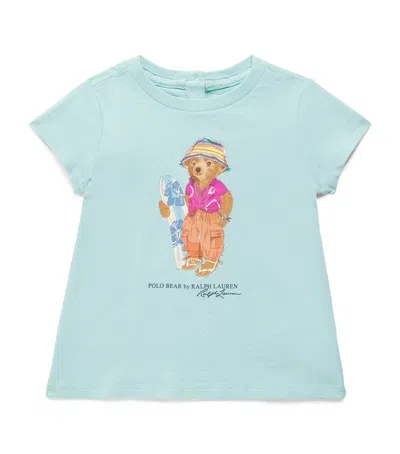 Ralph Lauren Kids Cotton Polo Bear T-shirt In Blue