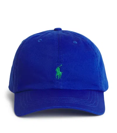 Ralph Lauren Kids Cotton Polo Pony Baseball Cap In Blue