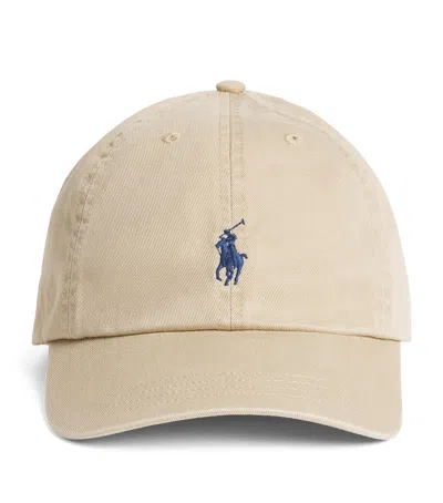Ralph Lauren Kids Cotton Polo Pony Baseball Cap In Sand
