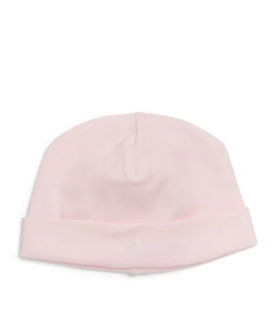Ralph Lauren Kids Cotton Polo Pony Beanie In Pink