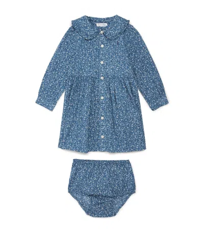 Ralph Lauren Kids Cotton Printed Dress In Blue