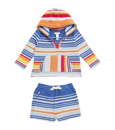 Ralph Lauren Kids Cotton Stripe Hoodie And Shorts Set In Multi