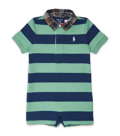 Ralph Lauren Kids Cotton Stripe Polo Playsuit In Multi