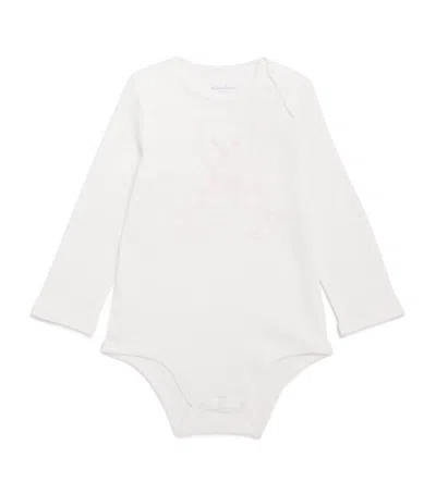 Ralph Lauren Kids Embroidered Bear Bodysuit In Neutral