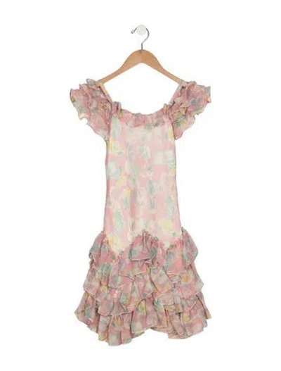 Pre-owned Ralph Lauren Kids' Floral Print Dress In Pink