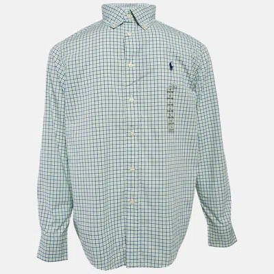 Pre-owned Ralph Lauren Kids Green Check Cotton Long Sleeve Shirt 14/16 Yrs