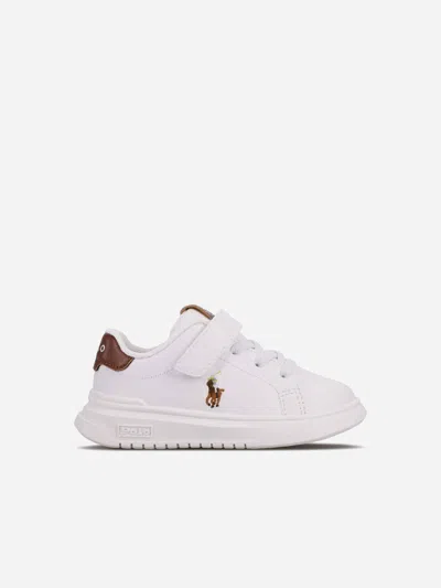 Ralph Lauren Kids Heritage Court Super Ps Trainers In White