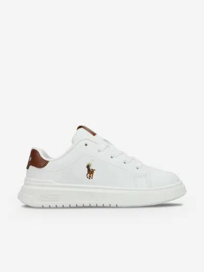 Ralph Lauren Kids Heritage Court Super Trainers In White