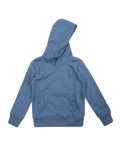 Ralph Lauren Kids Logo Pullover Hoodie In Blue