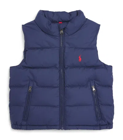Ralph Lauren Kids Padded Gilet In Blue