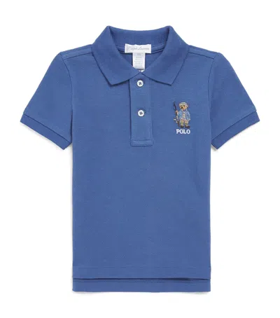 Ralph Lauren Kids Polo Bear Polo Shirt In Blue