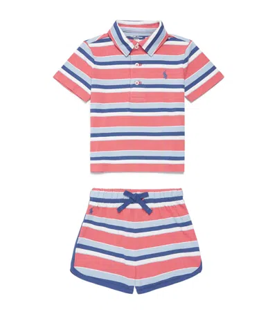 Ralph Lauren Kids Stripe Polo Shirt And Shorts Set In Multi