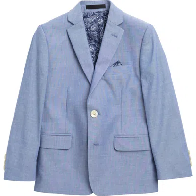 Ralph Lauren Kids' Two Button Cotton Chambray Sport Coat In Light Blue