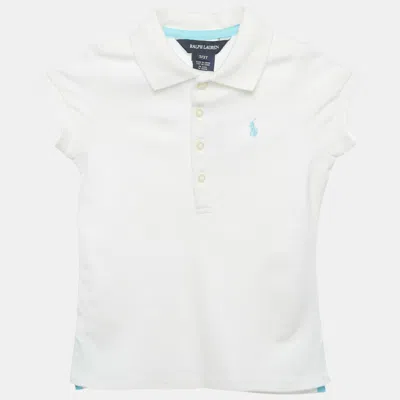 Pre-owned Ralph Lauren Kids White Cotton Polo T-shirt 3yrs