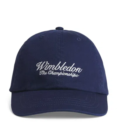 Ralph Lauren Kids X Wimbledon Cotton Logo Cap In Blue