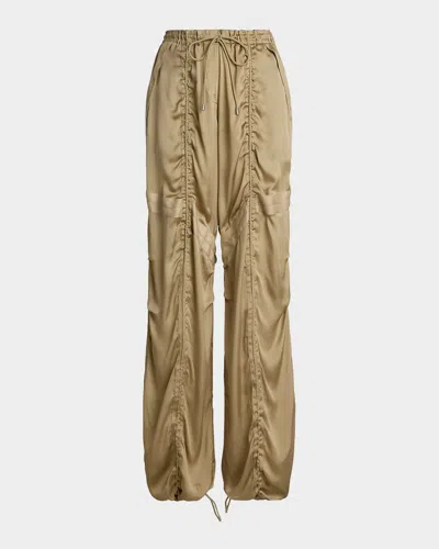 Polo Ralph Lauren Killian Charmeuse Cinched Harem Utility Pants In Tan