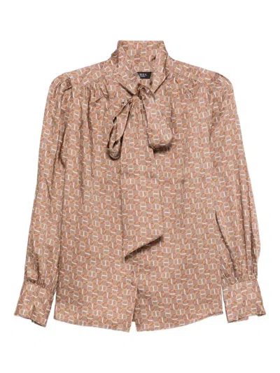 Ralph Lauren Klaryce Long-sleeve Blouse In Brown