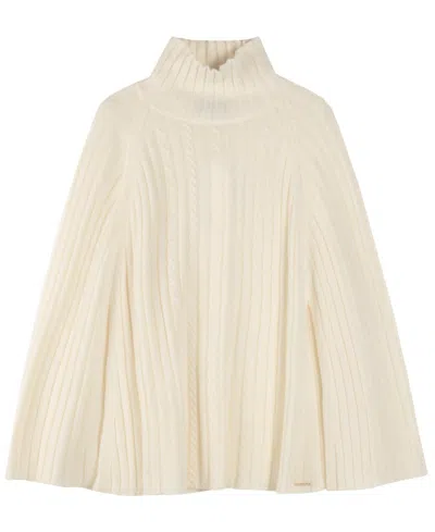 Ralph Lauren Knit Cable Cape In Cream