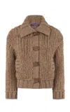 Ralph Lauren Knit Cashmere Cardigan In Brown