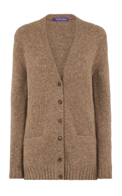 Ralph Lauren Knit Cashmere Cardigan In Taupe